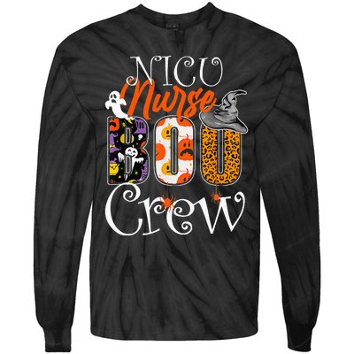 Nicu Nurse Boo Crew Funny Halloween Nicu Nurse Party Costume Tie-Dye Long Sleeve Shirt