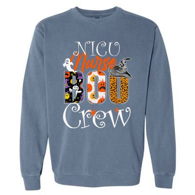 Nicu Nurse Boo Crew Funny Halloween Nicu Nurse Party Costume Garment-Dyed Sweatshirt