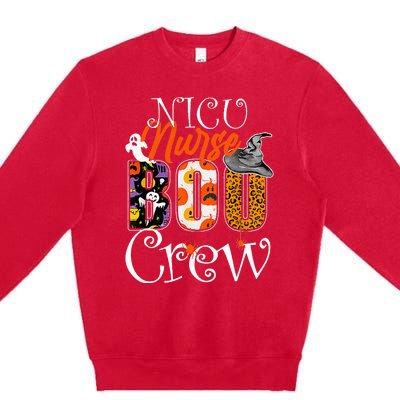 Nicu Nurse Boo Crew Funny Halloween Nicu Nurse Party Costume Premium Crewneck Sweatshirt