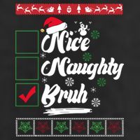 Nice Naughty Bruh Funny Christmas Santa 7 Panel Mesh Trucker Snapback Hat