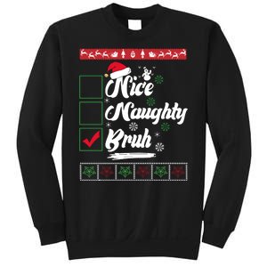 Nice Naughty Bruh Funny Christmas Santa Sweatshirt