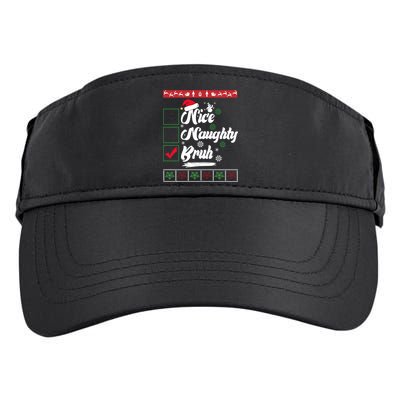 Nice Naughty Bruh Funny Christmas Santa Adult Drive Performance Visor
