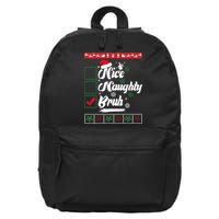Nice Naughty Bruh Funny Christmas Santa 16 in Basic Backpack