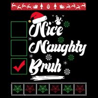 Nice Naughty Bruh Funny Christmas Santa 16 in Basic Backpack