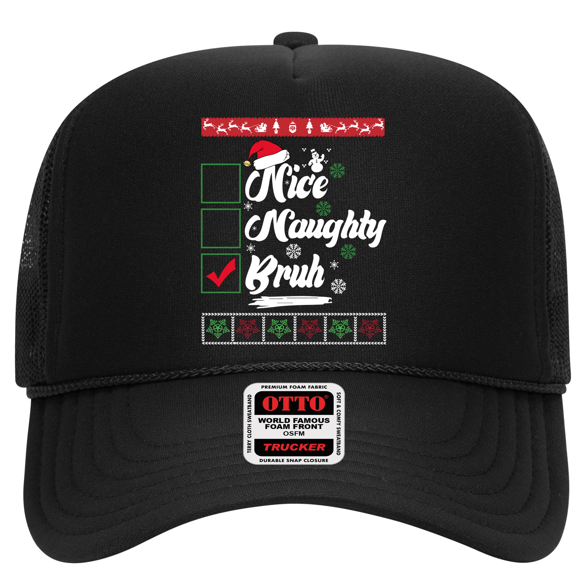 Nice Naughty Bruh Funny Christmas Santa Hat