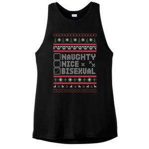 Naught Nice Bisexual Pride Funny Ugly Christmas Theme Party Gift Ladies PosiCharge Tri-Blend Wicking Tank