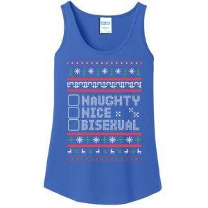 Naught Nice Bisexual Pride Funny Ugly Christmas Theme Party Gift Ladies Essential Tank