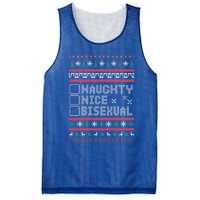 Naught Nice Bisexual Pride Funny Ugly Christmas Theme Party Gift Mesh Reversible Basketball Jersey Tank