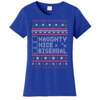 Naught Nice Bisexual Pride Funny Ugly Christmas Theme Party Gift Women's T-Shirt