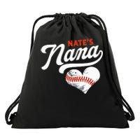 Nate's Nana Baseball Nana Cute Baseball Heart Drawstring Bag