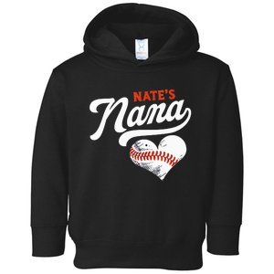 Nate's Nana Baseball Nana Cute Baseball Heart Toddler Hoodie