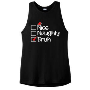 Nice Naughty Bruh Christmas Ladies PosiCharge Tri-Blend Wicking Tank