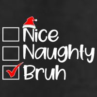 Nice Naughty Bruh Christmas 7 Panel Mesh Trucker Snapback Hat