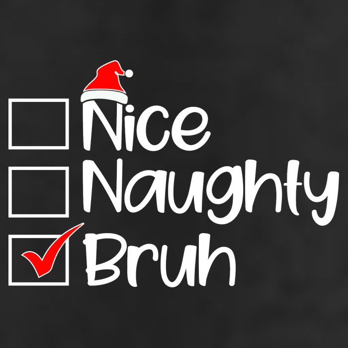 Nice Naughty Bruh Christmas 7 Panel Mesh Trucker Snapback Hat