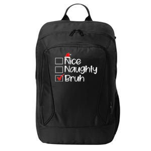 Nice Naughty Bruh Christmas City Backpack