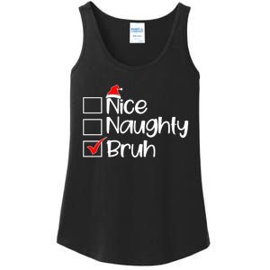 Nice Naughty Bruh Christmas Ladies Essential Tank