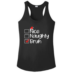 Nice Naughty Bruh Christmas Ladies PosiCharge Competitor Racerback Tank