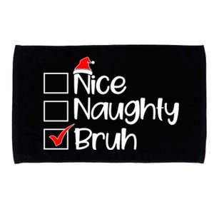 Nice Naughty Bruh Christmas Microfiber Hand Towel