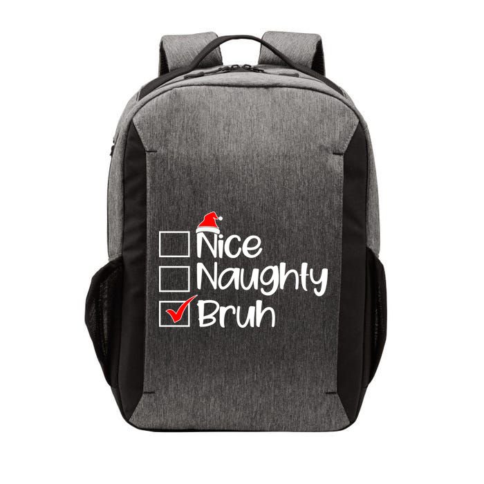 Nice Naughty Bruh Christmas Vector Backpack