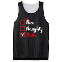 Nice Naughty Bruh Funny Matching Christmas List Santa Claus Mesh Reversible Basketball Jersey Tank