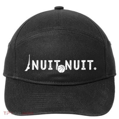 Nuit Nuit Basketball Night French Words Paris Tower 7-Panel Snapback Hat