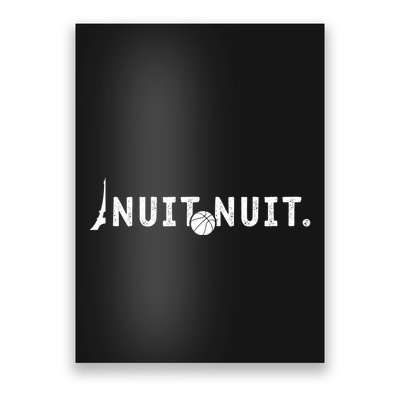 Nuit Nuit Basketball Night French Words Paris Tower Poster