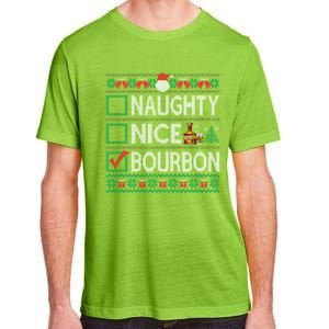 Naughty Nice Bourbon Christmas List Bourbon Ugly Cute Gift Adult ChromaSoft Performance T-Shirt