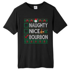 Naughty Nice Bourbon Christmas List Bourbon Ugly Cute Gift Tall Fusion ChromaSoft Performance T-Shirt