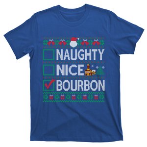 Naughty Nice Bourbon Christmas List Bourbon Ugly Cute Gift T-Shirt