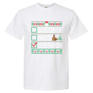 Naughty Nice Bourbon Christmas List Bourbon Ugly Cute Gift Garment-Dyed Heavyweight T-Shirt