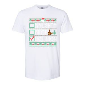 Naughty Nice Bourbon Christmas List Bourbon Ugly Cute Gift Softstyle CVC T-Shirt