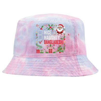 Nice Naughty Bangladeshi Christmas Santa Claus Bangladesh Tie-Dyed Bucket Hat