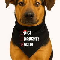 Nice Naughty Bruh Santa Checklist Funny USA-Made Doggie Bandana