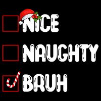 Nice Naughty Bruh Santa Checklist Funny USA-Made Doggie Bandana