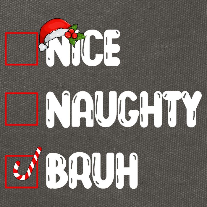 Nice Naughty Bruh Santa Checklist Funny Cotton Canvas Backpack