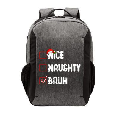 Nice Naughty Bruh Santa Checklist Funny Vector Backpack