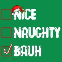 Nice Naughty Bruh Santa Checklist Funny T-Shirt