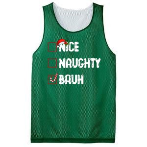 Nice Naughty Bruh Santa Checklist Funny Mesh Reversible Basketball Jersey Tank