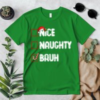 Nice Naughty Bruh Santa Checklist Funny Premium T-Shirt