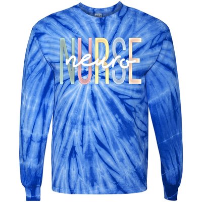 Neuro Nurse Boho Neurology Nursing Cute Gift Tie-Dye Long Sleeve Shirt