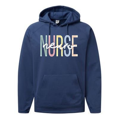 Neuro Nurse Boho Neurology Nursing Cute Gift Performance Fleece Hoodie