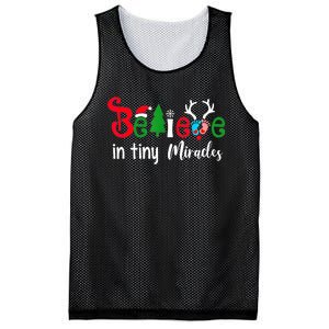 NICU Nurse Believe In Magic Of Tiny Mistletoe Christmas Mesh Reversible Basketball Jersey Tank