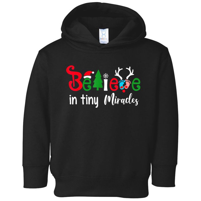 NICU Nurse Believe In Magic Of Tiny Mistletoe Christmas Toddler Hoodie