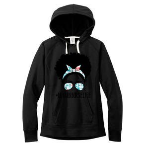 Nicu Nurse Black Afro Messy Bun Crew African American Gift Women's Fleece Hoodie