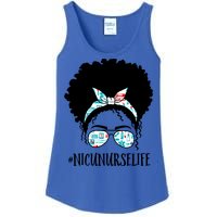 Nicu Nurse Black Afro Messy Bun Crew African American Gift Ladies Essential Tank