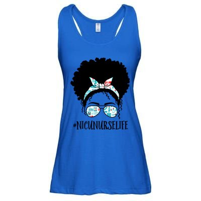 Nicu Nurse Black Afro Messy Bun Crew African American Gift Ladies Essential Flowy Tank