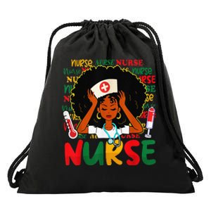 Nurse - Nursing Black History Month RN Black Nurse Lover Drawstring Bag