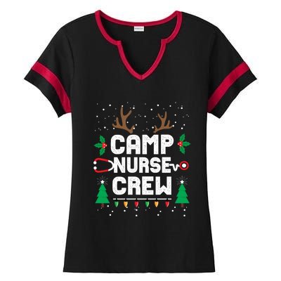 Nice Naughty Camp Nurse Funny Ugly Christmas Funny Gift Ladies Halftime Notch Neck Tee