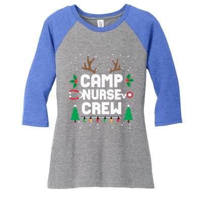 Nice Naughty Camp Nurse Funny Ugly Christmas Funny Gift Women's Tri-Blend 3/4-Sleeve Raglan Shirt