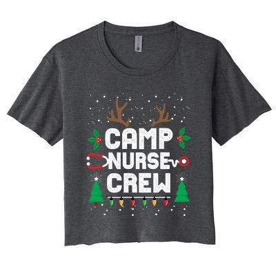 Nice Naughty Camp Nurse Funny Ugly Christmas Funny Gift Women's Crop Top Tee